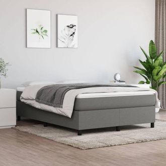 vidaXL Cama Sin Colch&oacute;n Tela Gris Oscuro 140x190 Cm Vidaxl