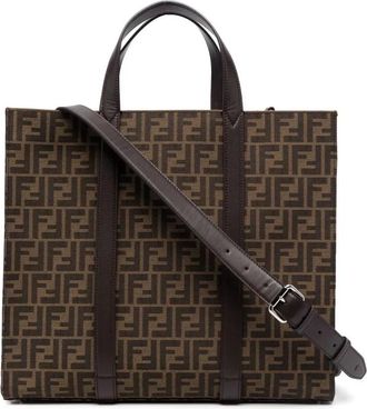 Fendi Tote Bags, male, Brown, Size: ONE SIZE Shopping Bag Jacquard FF 19