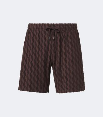 Frescobol Carioca Terry-trimmed cotton-blend shorts