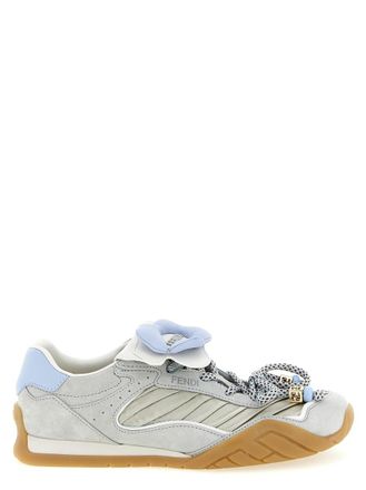 Fendi Grey Lace Up Sneakers