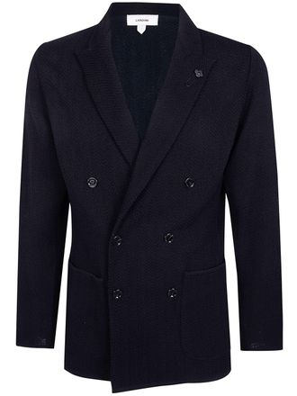 Lardini Double Breasted Jacquard Knitted Jacket