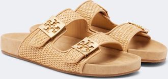 Tory Burch Mellow raffia-effect slides