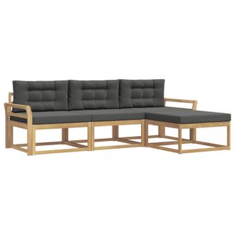 vidaXL Conjunto De Sof&aacute;s De Exterior 4 Pcs Blanco Y Antracita Vidaxl