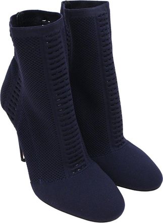 Gianvito Rossi Womens Polyester Vires Stretch-Knit Bootie (Authentic Pre- Loved)