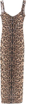 Atu Body Couture Abito midi con stampa leopardata - Marrone