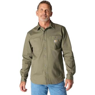 Carhartt Work in Progress Montana Rugged Flex Shirt Mens Olive Corduroy Relaxed Fit POSH271