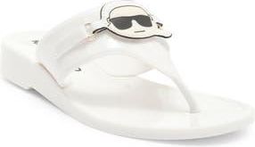 Karl Lagerfeld Vayla Wedge Flip Flop in Bright White at Nordstrom Rack, Size 10