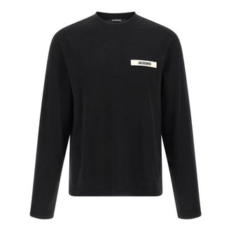 Jacquemus Long Sleeve T-Shirts, male, Black, M, The Gros Grain Long-Sleeve T-shirt