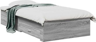 vidaXL Estructura De Cama Con Caj&oacute;n Sonoma Gris Madera De Ingenier&iacute;a Vidaxl