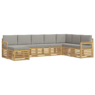vidaXL Conjunto De Sof&aacute;s De Exterior 6 Pcs Blanco Y Gris Claro Vidaxl