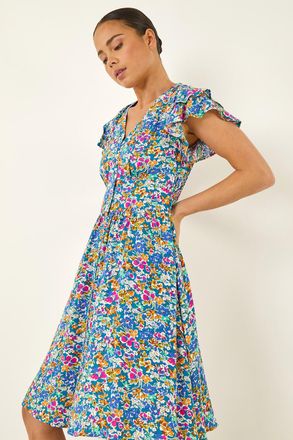Roman Ditsy Floral Button Dress
