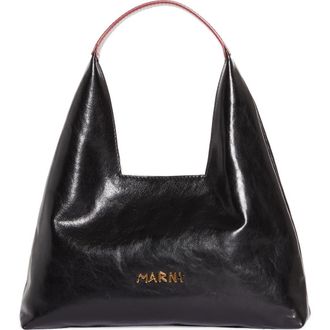 Marni Mini Leather Top Handle Bag in 00N99 Black at Nordstrom