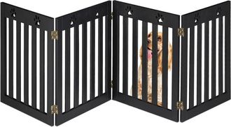 Relaxdays Cancelletto di Sicurezza per Cani e Gatti, Barriera Autoportante, Recinzione per Scale, 60 x 204 cm, Bianco - Relaxdays