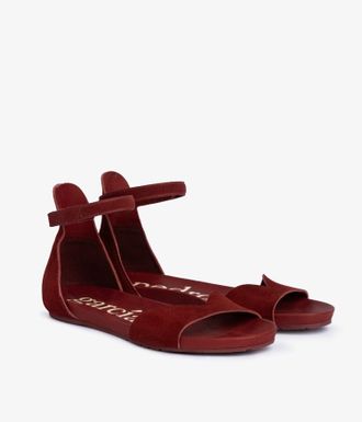 Pedro Garcia Red suede anatomical flat sandal | Jedda | Fall-winter 26 |