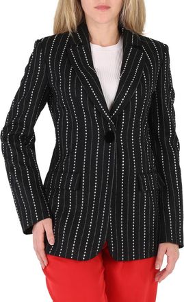 Emporio Armani Rhinestone-Embellished Pinstripe Jacket, Brand Size 42 (US Size 8)