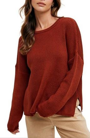 Wishlist Drop Shoulder Sweater in Rust at Nordstrom Rack, Size Medium