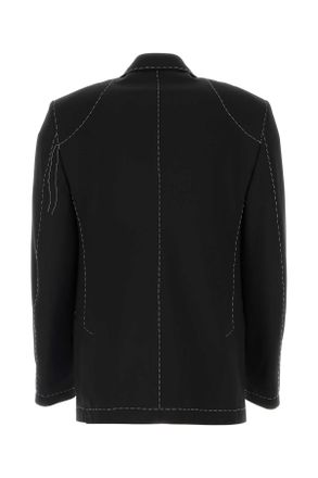 Off-white Mens Black Stretch Polyester Blend Blazer Blkwht Giacche E Gilet