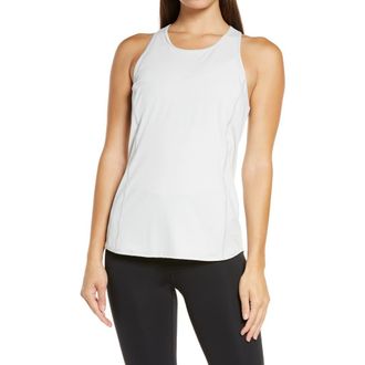 Zella Nova Perforated Racerback Tank in Grey Glacier at Nordstrom, Size Small