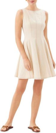 Fifteen Twenty Darla Contrast Stitch Fit & Flare Dress in Natural at Nordstrom, Size X-Small