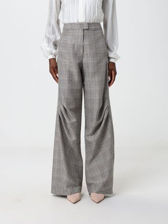Hanita Prince of Wales Cr&ecirc;pe High-Waisted Flared Trousers