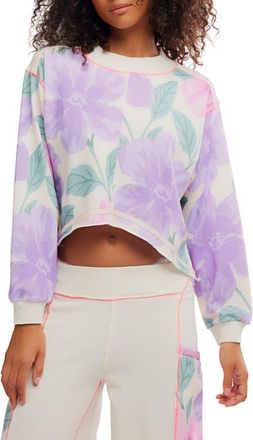 Free People Summer Loving Sweatshirt in Ivory Combo at Nordstrom, Size X-Small