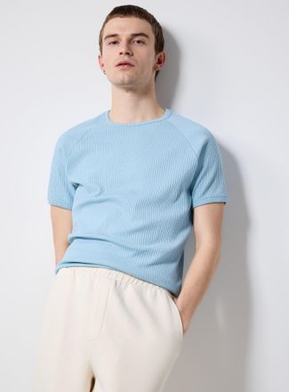 Le 31 Mens Ribbed raglan-sleeve T-shirt Retro fit