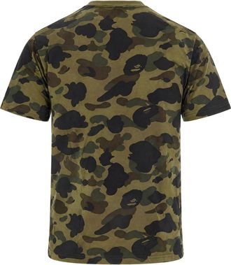 A Bathing Ape Logo-Printed Camouflage Cotton T-Shirt - Green