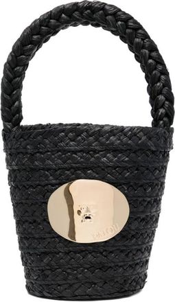 Patou Iconic raffia bucket bag - women - Raffia/Polyester - One Size - Black