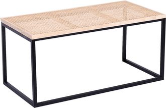 Nordlys Mesa baja estilo industrial en ratán y acero