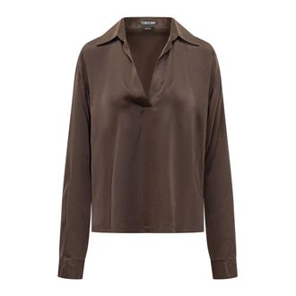 Tom Ford Dames, Blouses & Shirts, Bruin, Maat: L