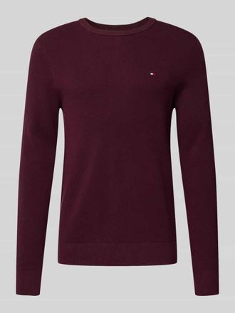 Tommy Hilfiger Regular Fit Strickpullover aus reiner Baumwolle in Bordeaux, Gr&ouml;&szlig;e L