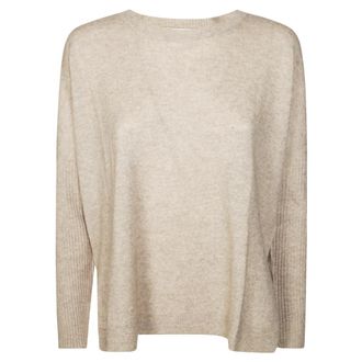 Absolut Cashmere Girocollo Over Manica Guanto - Dames - Ronde hals truien - Beige - S - Truien & Vesten