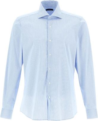 Fay Blauw Shirt met Stijlvol Ontwerp - Heren - Zakelijke Overhemden - Blauw - 4XL - Overhemden