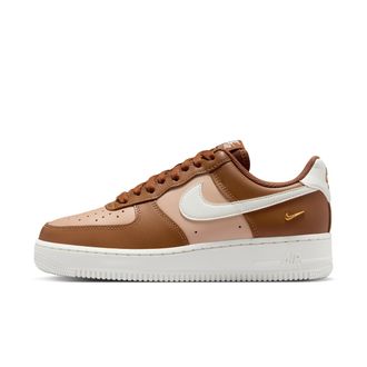 Nike Womens Air Force 1 07 Shoes in Brown | IV5197-201