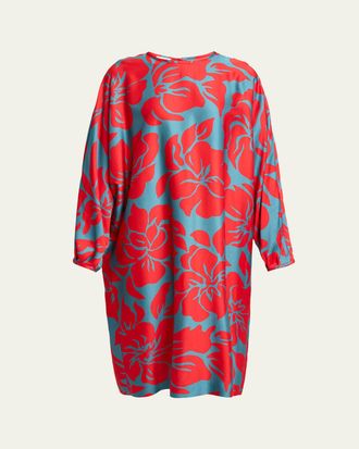 Dries Van Noten Dally Relaxed Floral Satin Midi Dress