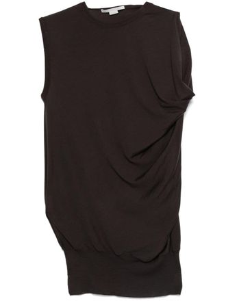 Stella McCartney draped knit top - Brown