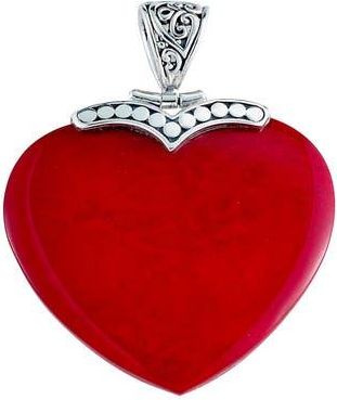 Samuel B. Sterling Silver Coral Heart Pendant in Red at Nordstrom Rack