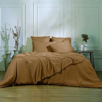 Febronie Juego de cama (65x65) gasa de algod&oacute;n avellana 260x240