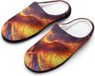Generic Majestic Phoenixs Cotton Slippers for Women Indoor Outdoor Slipper Slip-On Memory Foam Home Shoes