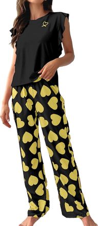 Generic Womens Long Sleeve Cotton Pyjamas Set Loungewear Sets For Women Plus Size Summer PyjamasSet Womens PyjamasSet Shorts And Tshirt Summer Nightwear Loung