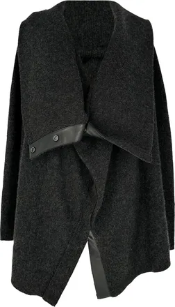 Tom Ford Buttoned Loose Knitted Cardigan in Dark Grey Wool