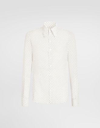 Dolce & Gabbana Sicilia Polka Dot Silk Shirt - Man Shirts Multicolor 38