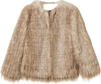 Twinset Actitude Kort Jasje - Dames - Blouses - Bruin - S - Overhemden