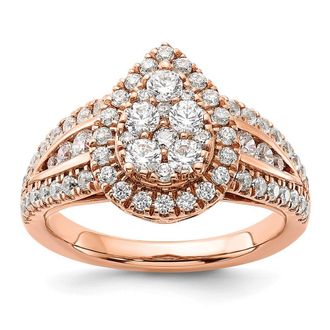 Diamond2Deal 14k Rose Gold Lab Grown Diamond Engagement Ring 1.3Ct Clarity- VS Color- G-H