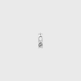 Diesel Stainless Steel Hoop Earring - Earrings - Unisex - Silver