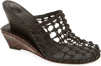 Jacquemus Doubles Tresses Stacked Wedge Sandal in Dark Brown at Nordstrom, Size 10Us