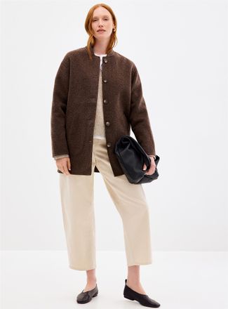 Contemporaine Womens Mid-length felted reprocessed wool coat