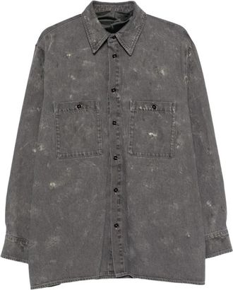 Maison Margiela Shirt met lange mouwen - Heren - Spijkeroverhemden - Grijs - S - Katoen - Overhemden