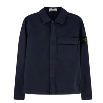Stone Island Light Jackets, male, Blue, Size: 2XL Stone Island Jackets Blue