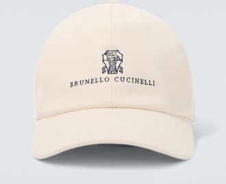Brunello Cucinelli Gorra de b&eacute;isbol de lona con logo
